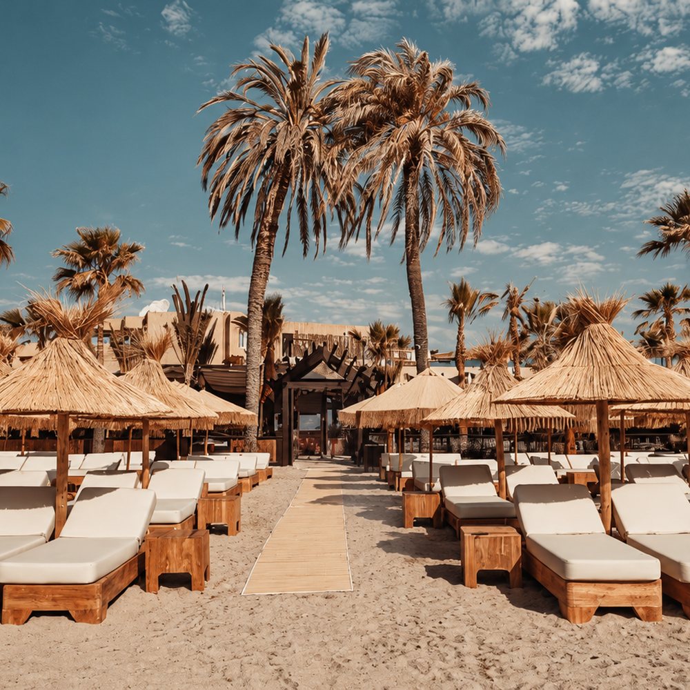 Beach club in Ibiza